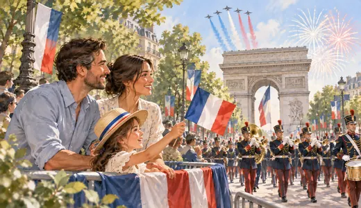 Illustration: Mots Mêlés 14 juillet