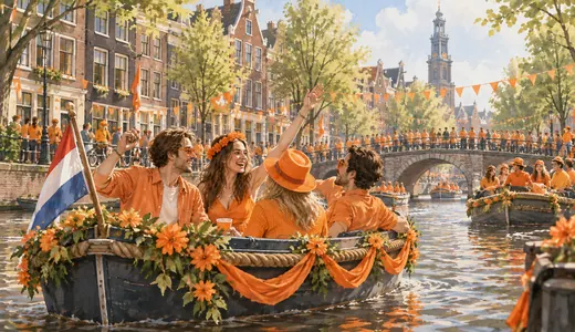 Illustratie: Koningsdag Woordzoeker