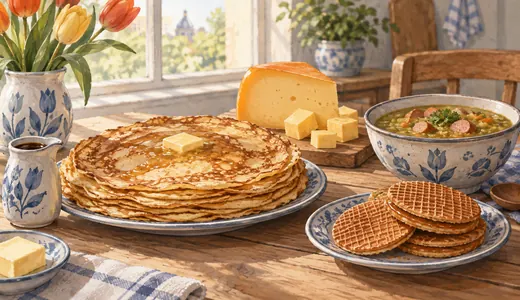 Illustratie: Nederlands eten Woordzoeker