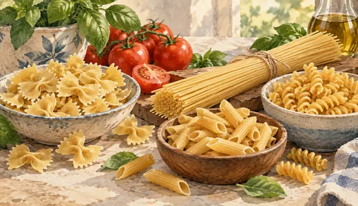 Illustrazione: Crucipuzzle Tipi di pasta